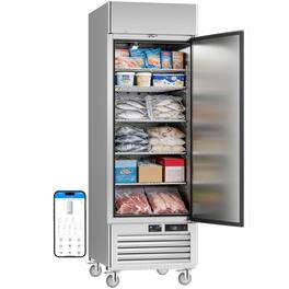 Veecool - 27" 23 cu.ft. WiFi Enabled App Control Single Door Commercial Upright Freezer, Right Hinged - Stainless Steel