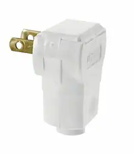 Leviton - 010-101AN-W Residential Grade Straight Blade Angle Plug - White
