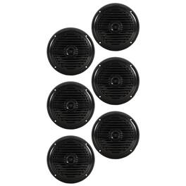 Acoustic Audio by Goldwood - MRN65B Waterproof Flush Mount Marine 6.5" Speakers Passive 3 Pair Pack - Black