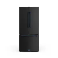 Gordon Ramsay Series by Thor Kitchen 17.5 Cu. Ft. Counter Depth Refrigerator with Navy Blue Hardware - Black - Front_Zoom