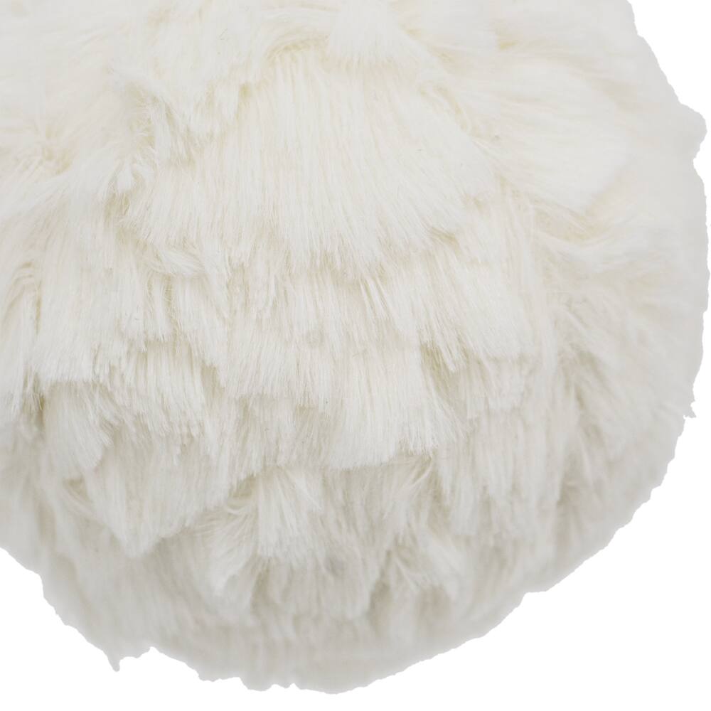 Alt View 7. Dexmalle - Dexmalle-Christmas Tree Decorative Hanging Cream Ruffle Ball Ornament-Set of 6,White - White.