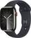 Front. Apple - Watch Series 9 Stainless Steel 41mm A2982 (GPS + Cellular) - Graphite.