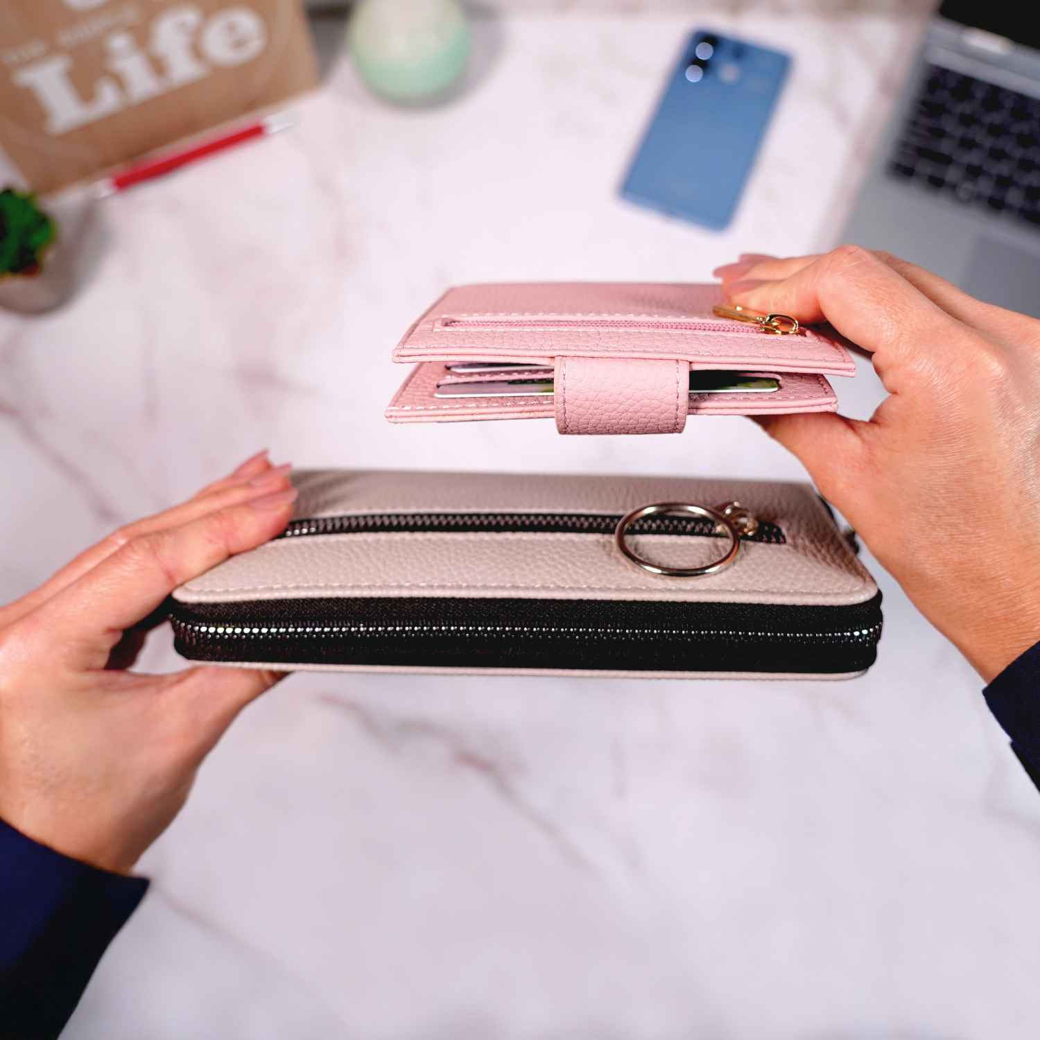 Alt View 8. Vionentus - Women's AirTag Wallet Deluxe Smart VN301 - pink.