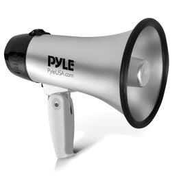 Pyle - Battery-Operated Compact Portable Megaphone Speaker with Siren Alarm Mode - Silver