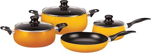 Front Standard. Vinaroz - Venice Collection 7-Piece Cookware Set - Orange.
