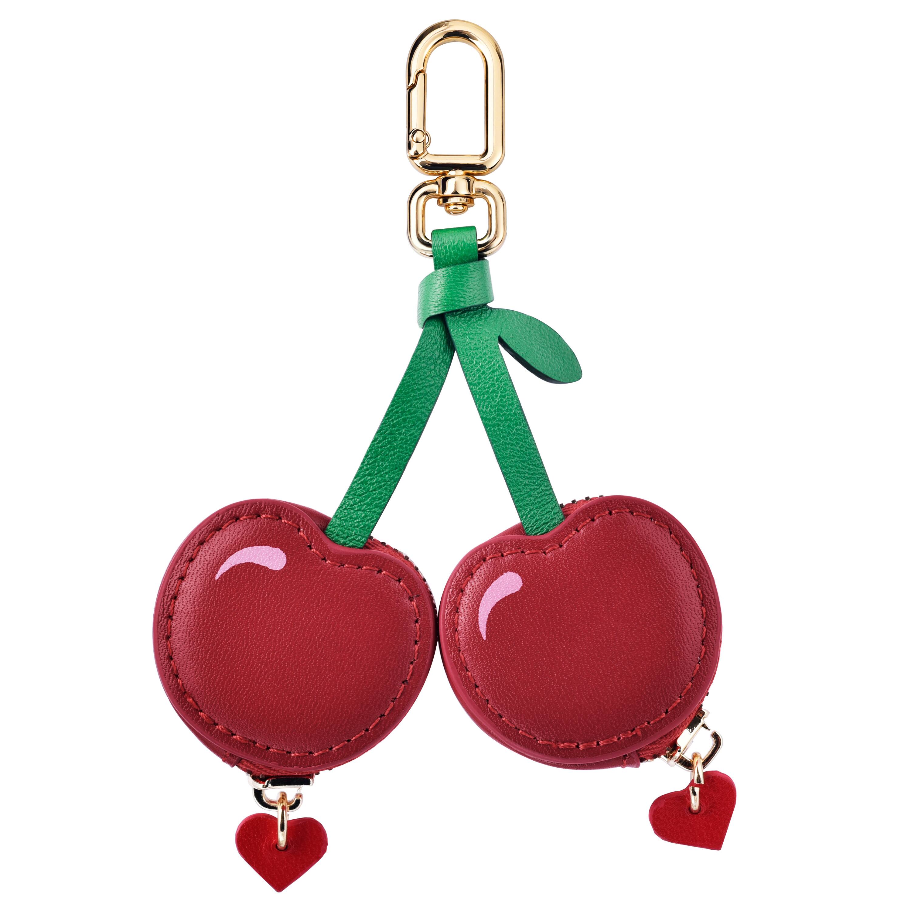 Left. Posh Tech - Cherry Bag Charm for Airtag® - Red.