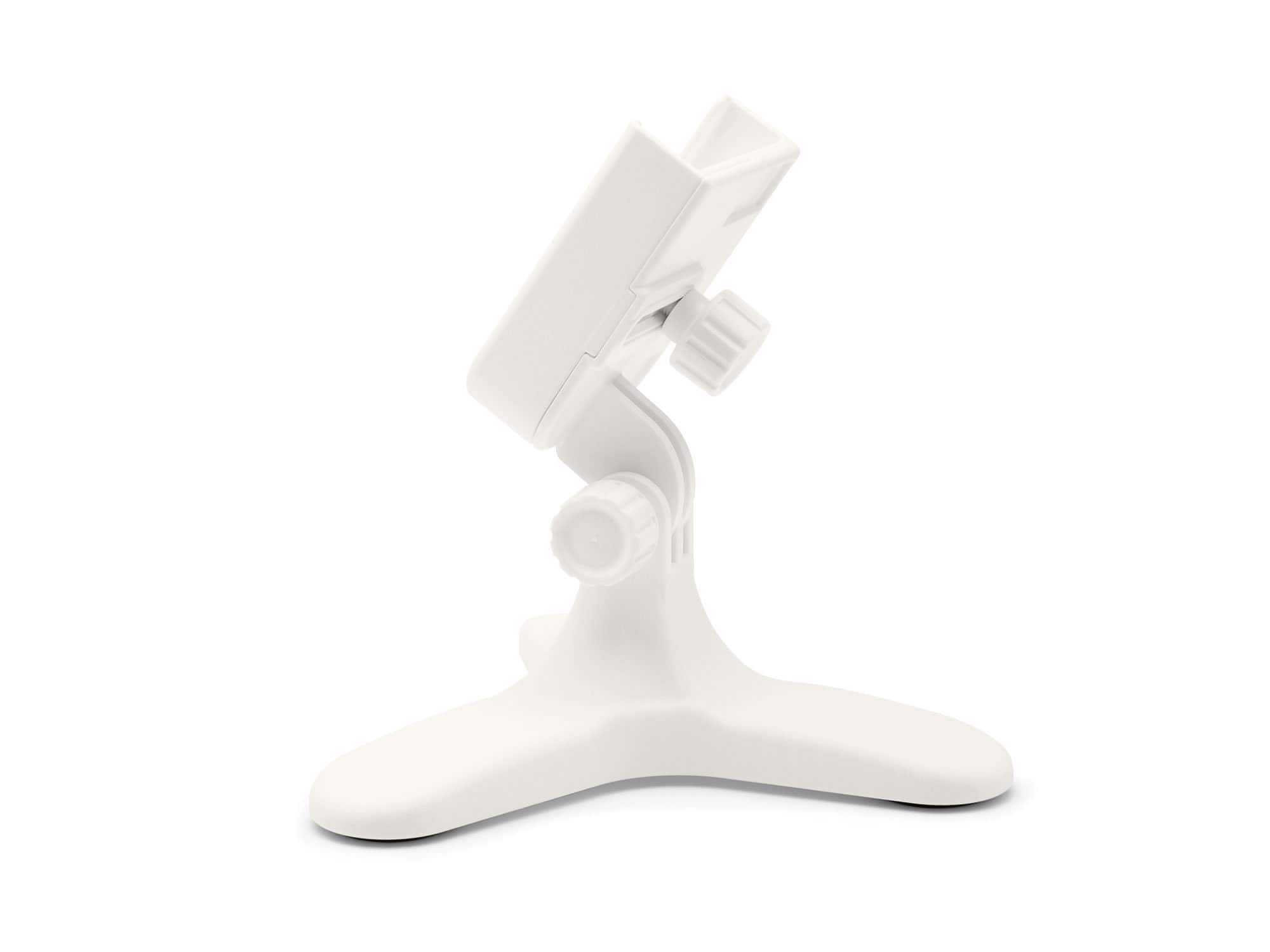 WeatherTech - DeskFone | Adjustable & Secure Fit Universal Desktop Cell Phone Holder – Body – Plastic Knobs - White