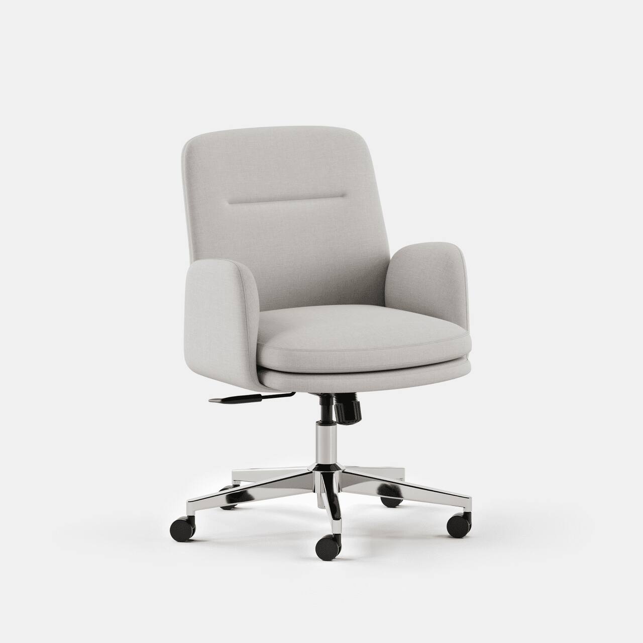 Angle. Branch Furniture - Branch Softside Mid-Century Modern Mid Back Office Chair – Removable Arms, Adjustable Height, Cloud-Like Comfort - Bone.