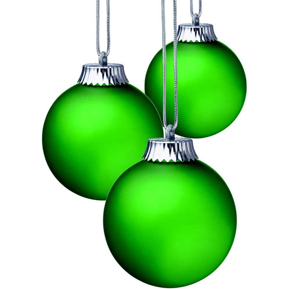 Angle. RTMB - 3-Pack 5" Outdoor LED Ornament Globes, Battery-Powered with Pulsing Lights and Dusk Sensor for Yard or Porch - Green.