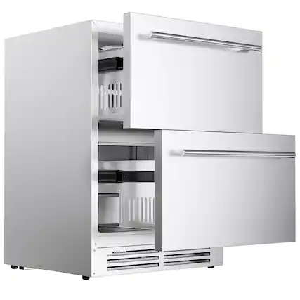 Front. Coolake - Coolake 24″ 5.3 Cu.ft Undercounter Outdoor Drawer Refrigerator for Patio in Stainless Steel, Built-in or Freestanding - Stainless Steel.