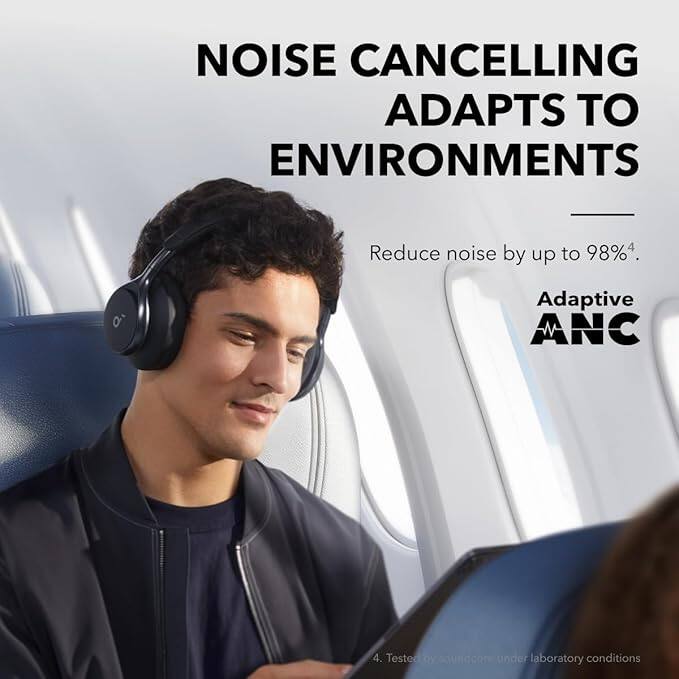 NOISE CANCELLING ADAPTS TO ENVIRONMENTS  
Reduce noise by up to 98%4.  
Adaptive ANC  
4. Tested by JBL under laboratory conditions