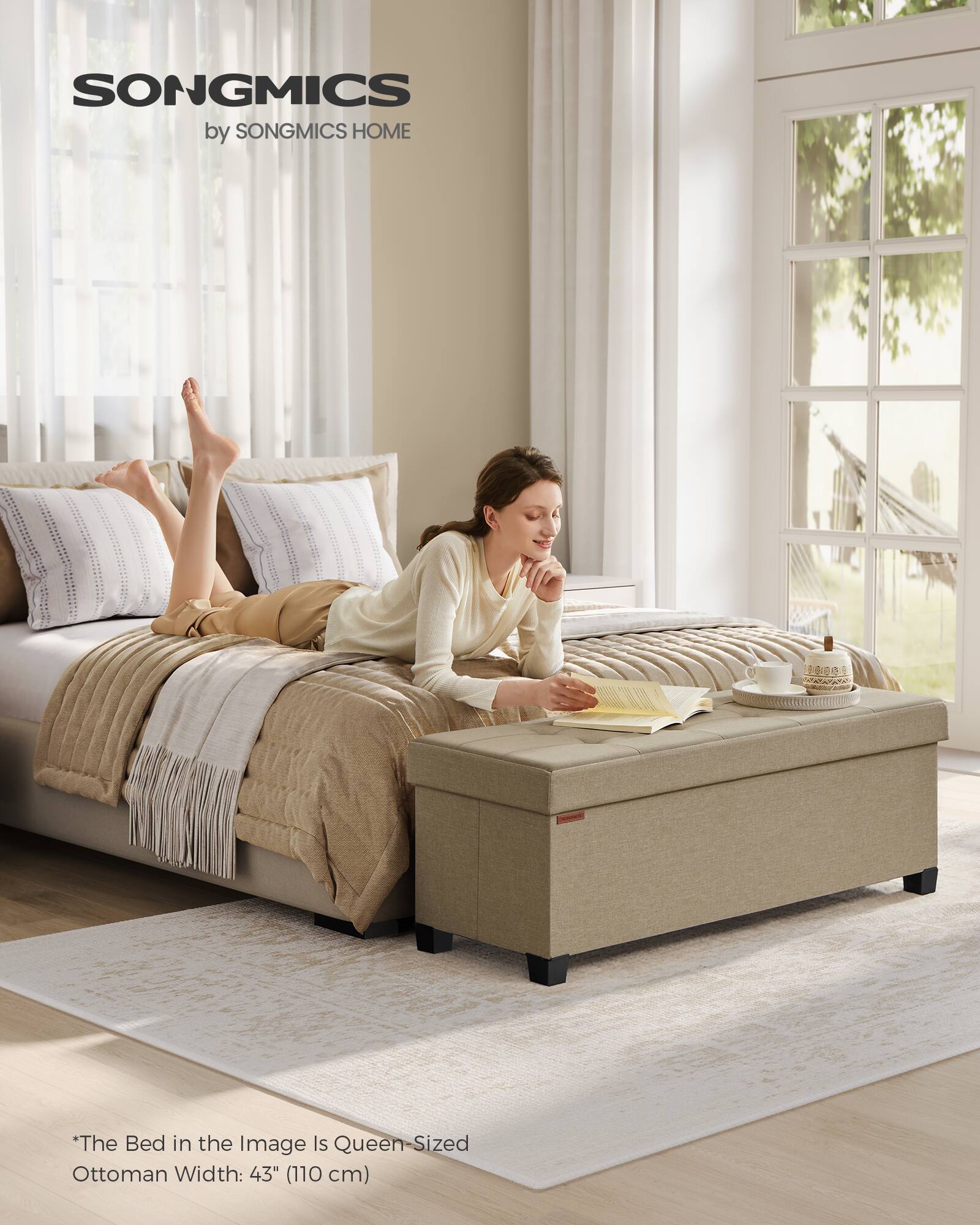 SONGMICS by SONGMICS HOME

*The Bed in the Image Is Queen-Sized Ottoman Width: 43" (110 cm)