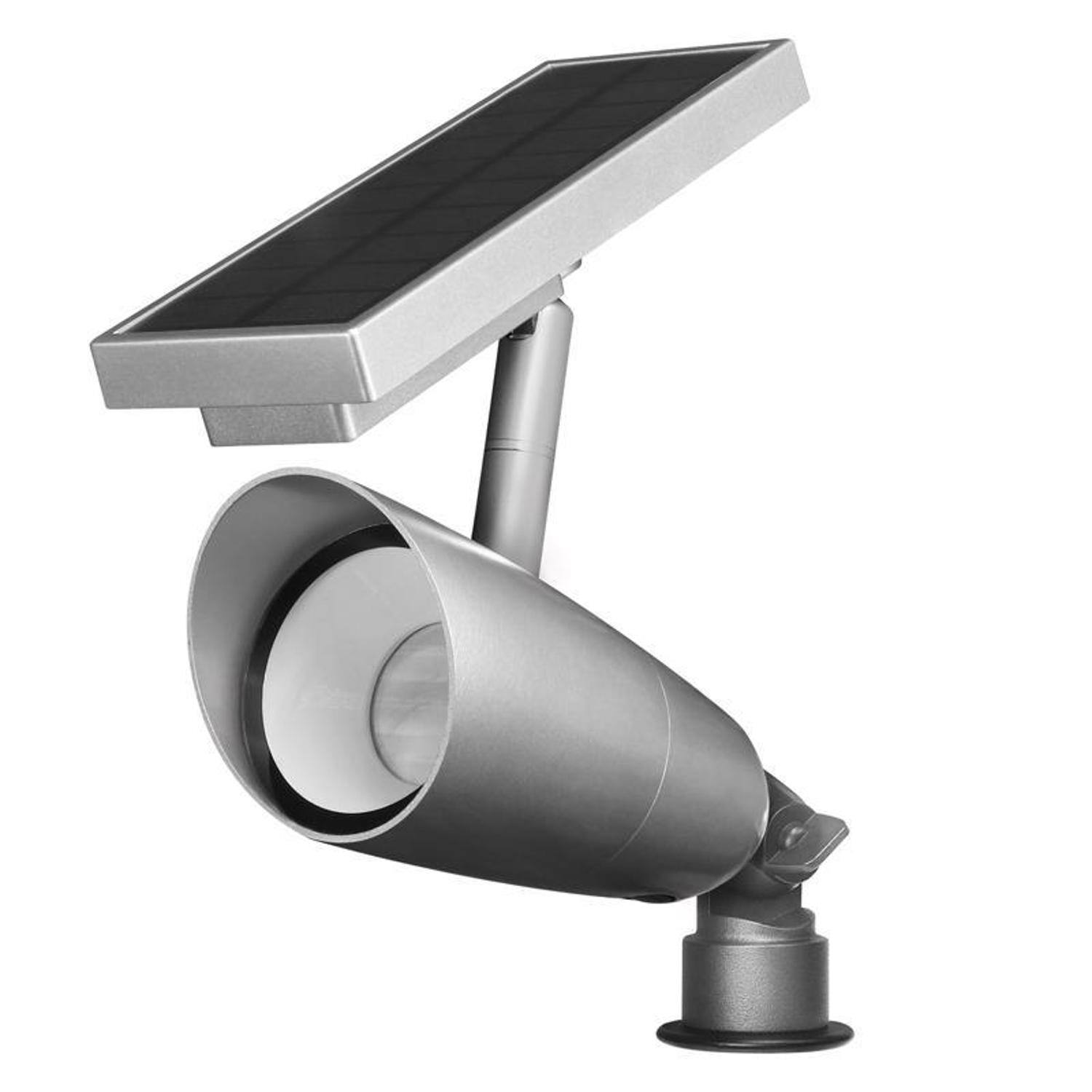 Front. FEIT ELECTRIC - Feit OneSync Brushed Nickel Solar Powered 100 W LED Spotlight 1 pk.