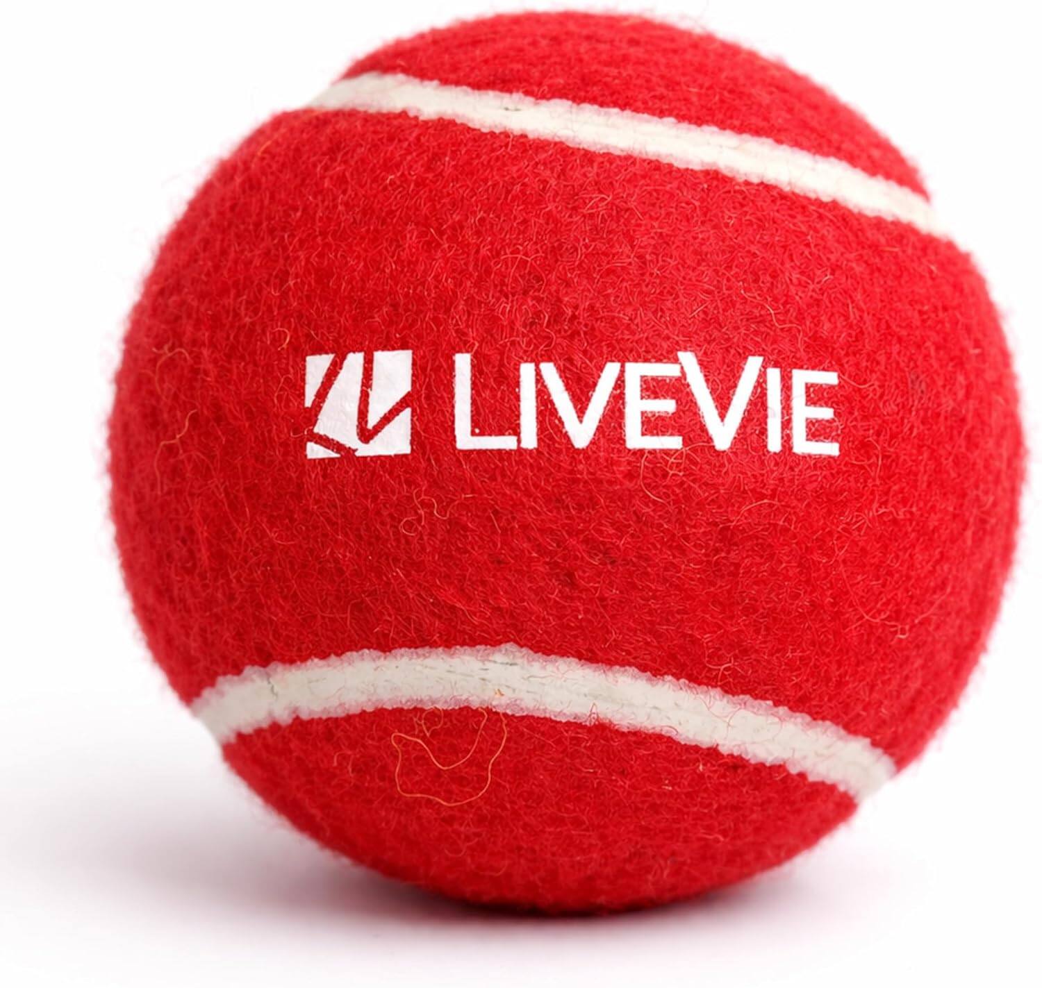 Back. LIVEVIE - Professional Tennis  Cricket Balls Packs of 12 - RED.