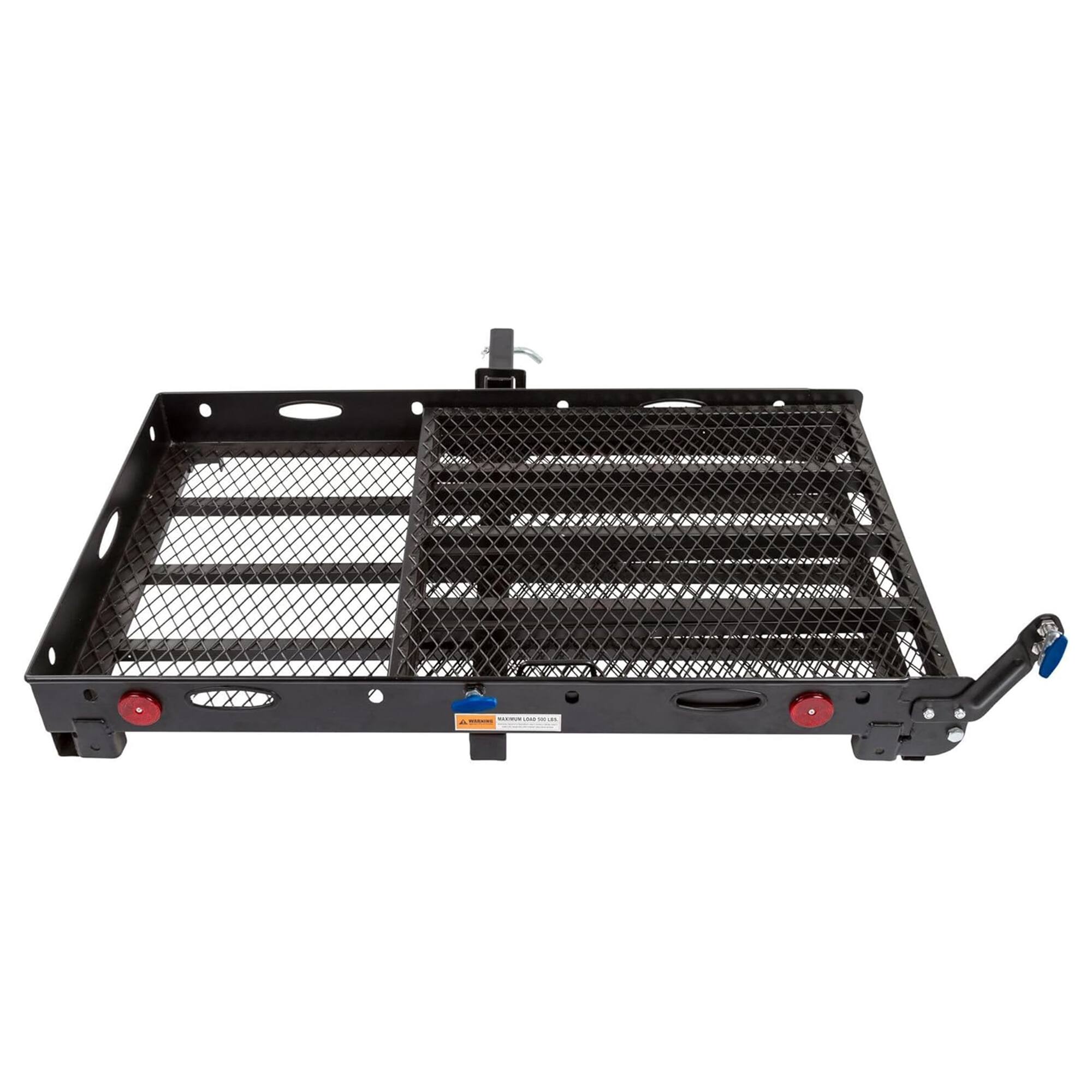 Alt View 3. Silver Spring - Silver Spring 48" x 28" Folding Steel Wheelchair Carrier with Ramp & Hitch Mount - Black.