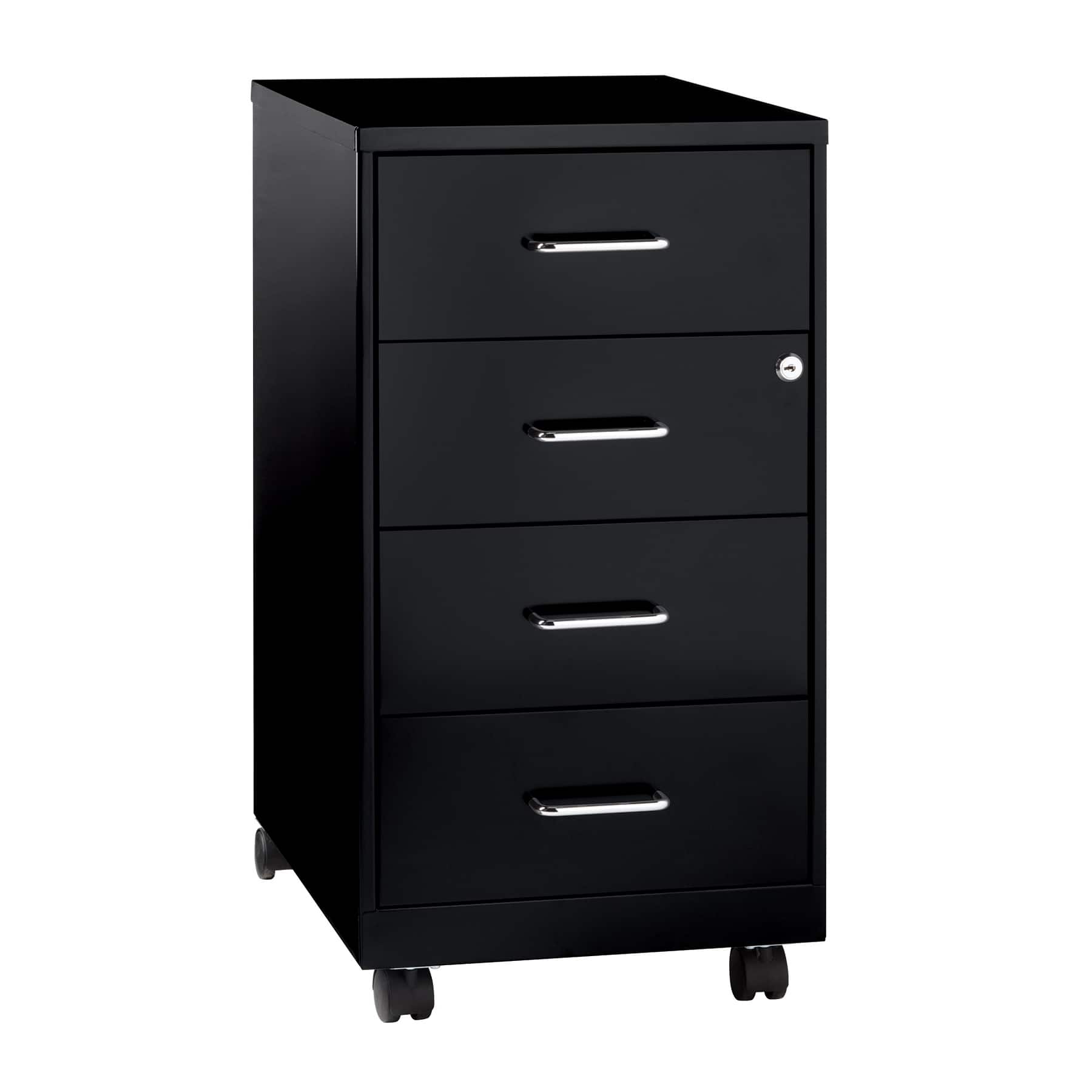 "Space Solutions - 18"" Deep 4 Drawer Metal Mobile Organizer, 4 Box Drawers, Locking - Black" price history on PriceWatchPro
