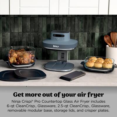 Ninja Crispi Pro 6 in 1 Countertop Glass Air Fryer Cyberspace Ninja Crispi Pro 6 in 1 Countertop Glass Air Fryer Cyberspace