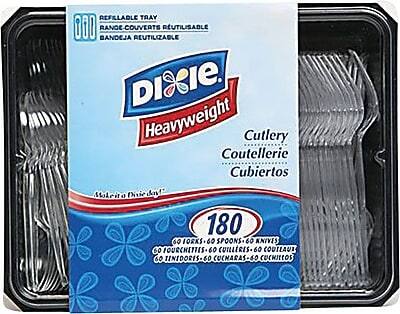 REFILLABLE TRAY  
RANGE-COUVERTS RUTILISABLE  
BANDEJA REUTILIZABLE  

DISIE  
Heavyweight  

Cutlery  
Coutellerie  
Cubiertos  

180  
60 FORKS - 60 SPOONS - 60 KNIVES  
60 FOURCHETTES - 60 CUITLIERES - 60 CUCHILLOS  
60 TINIDORES - 60 CUCHARAS - 60 CUCMARIAS