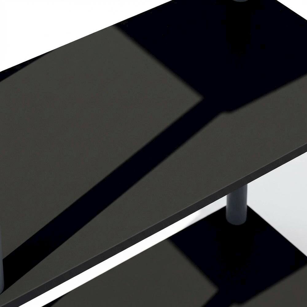 Alt View 1. FurniFact - Engineered Wood bookcase with open shelf design for versatile storage - Black/Grey.