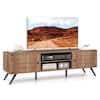 Front. Gymax - Gymax TV Stand w/2 Storage Cabinets & Open Shelves 6 Support Feet for Living Room - Brown.