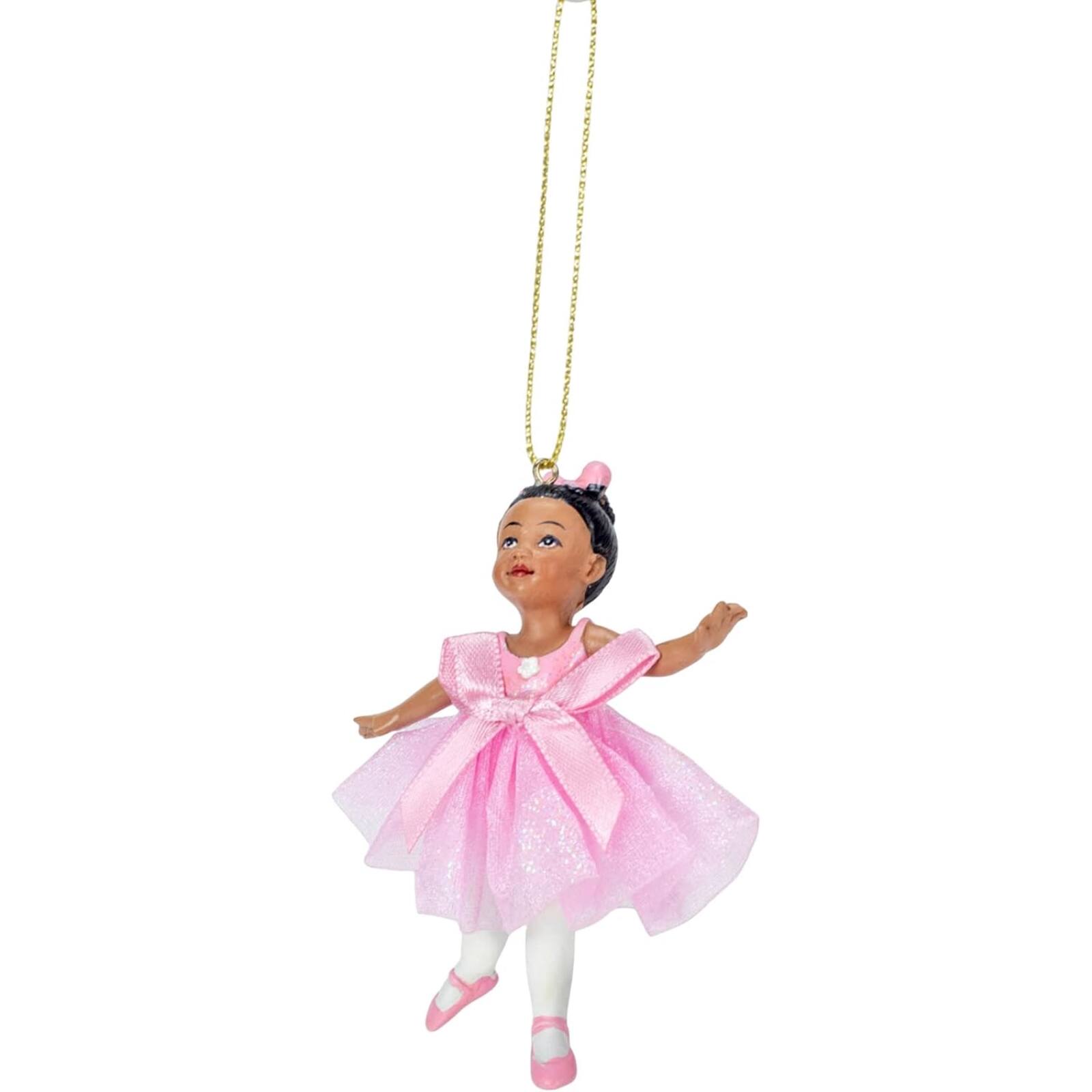 Alt View 1. Kurt S Adler - Kurt Adler African American Little Ballerina Dancer Resin Christmas Tree Ornament 3.25 inch - Multicolor.