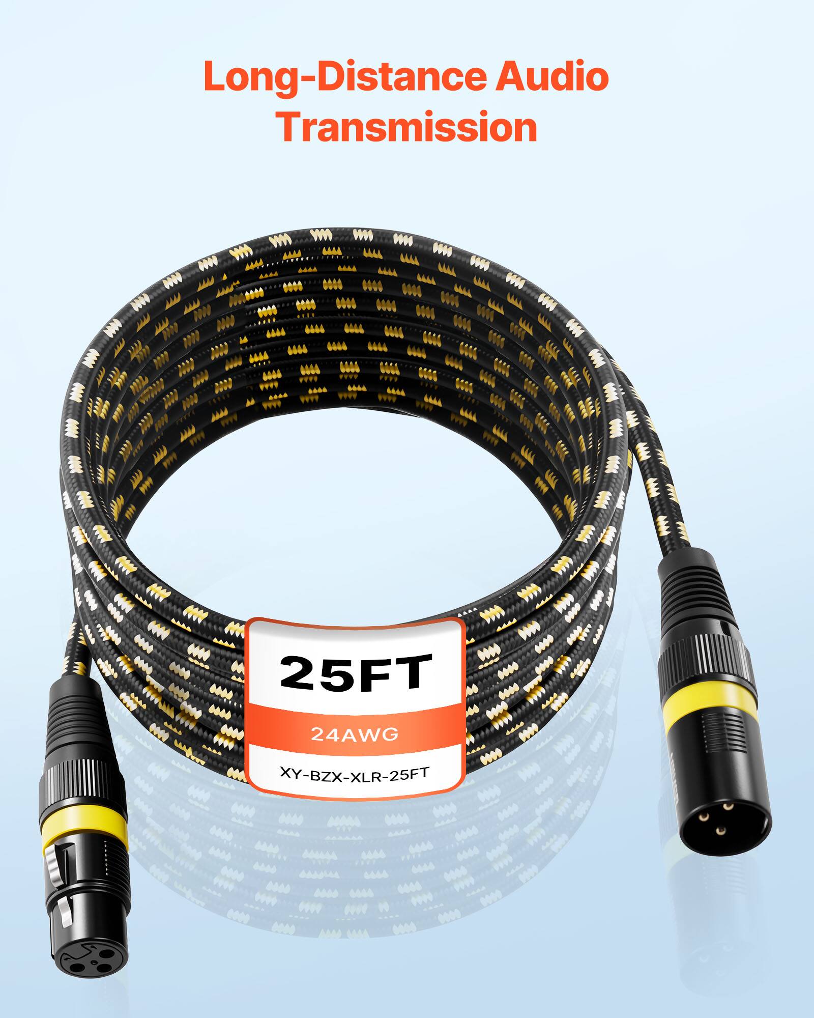 Long-Distance Audio Transmission  
25FT 24AWG XY-BZX-XLR-25FT