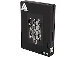 Apricorn - Aegis Padlock Fortress 1TB USB 3.0 FIPS 140-2 Encrypted Hard Drive with PIN - Black