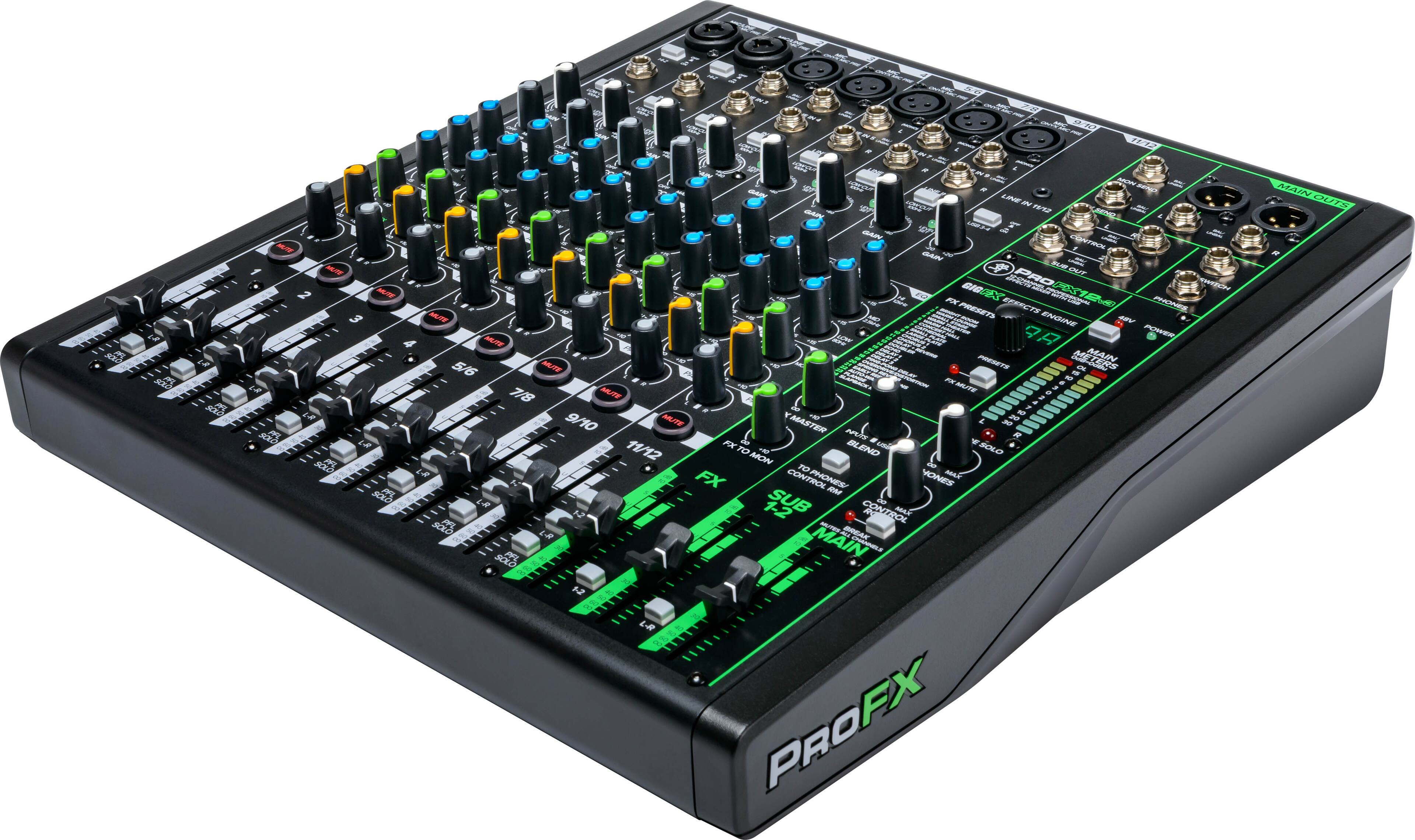 Left. Mackie - ProFX12v3 Professional Effects Mixer with USB - Black.