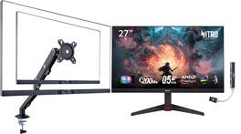 Acer - Nitro 27" FHD IPS Monitor, 0.5ms Response Time, 200Hz Refresh rate, HDMI, w/DKZ Hub & ErgoFlexy Single Mount Arm - Black