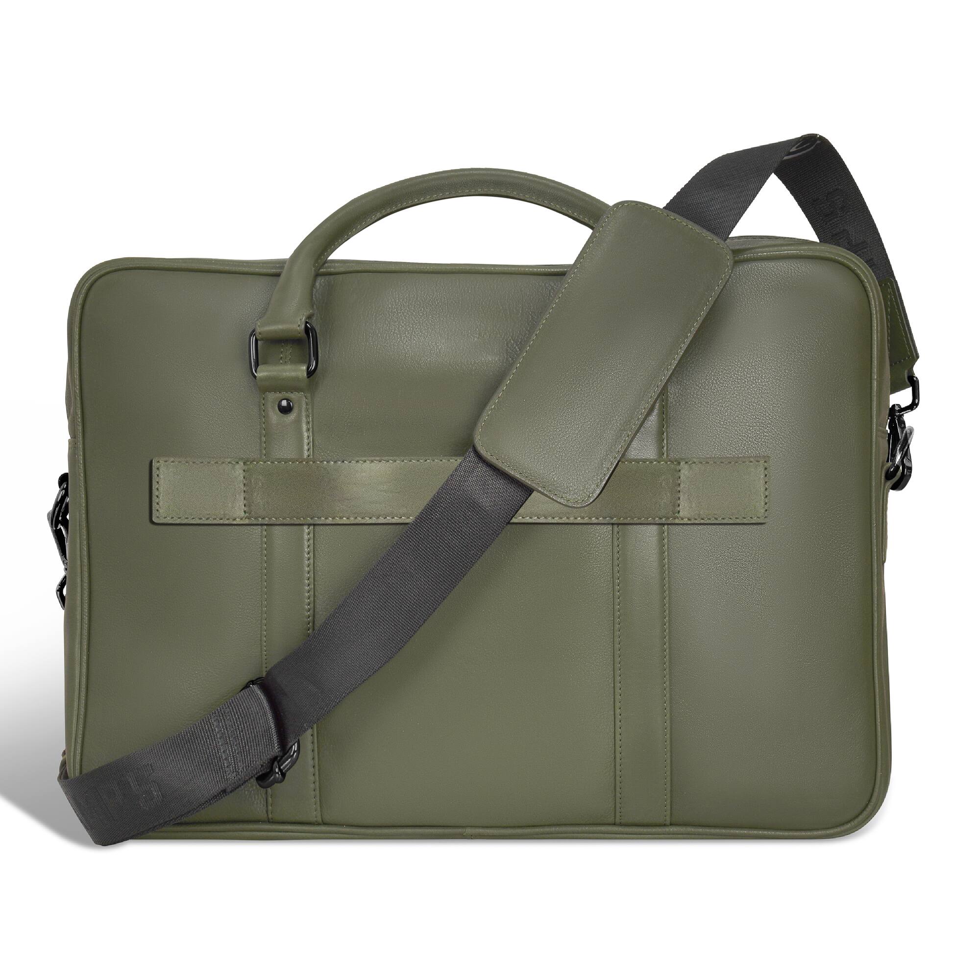 Alt View 1. Champs - Onyx Leather Slim Briefcase - Khaki.