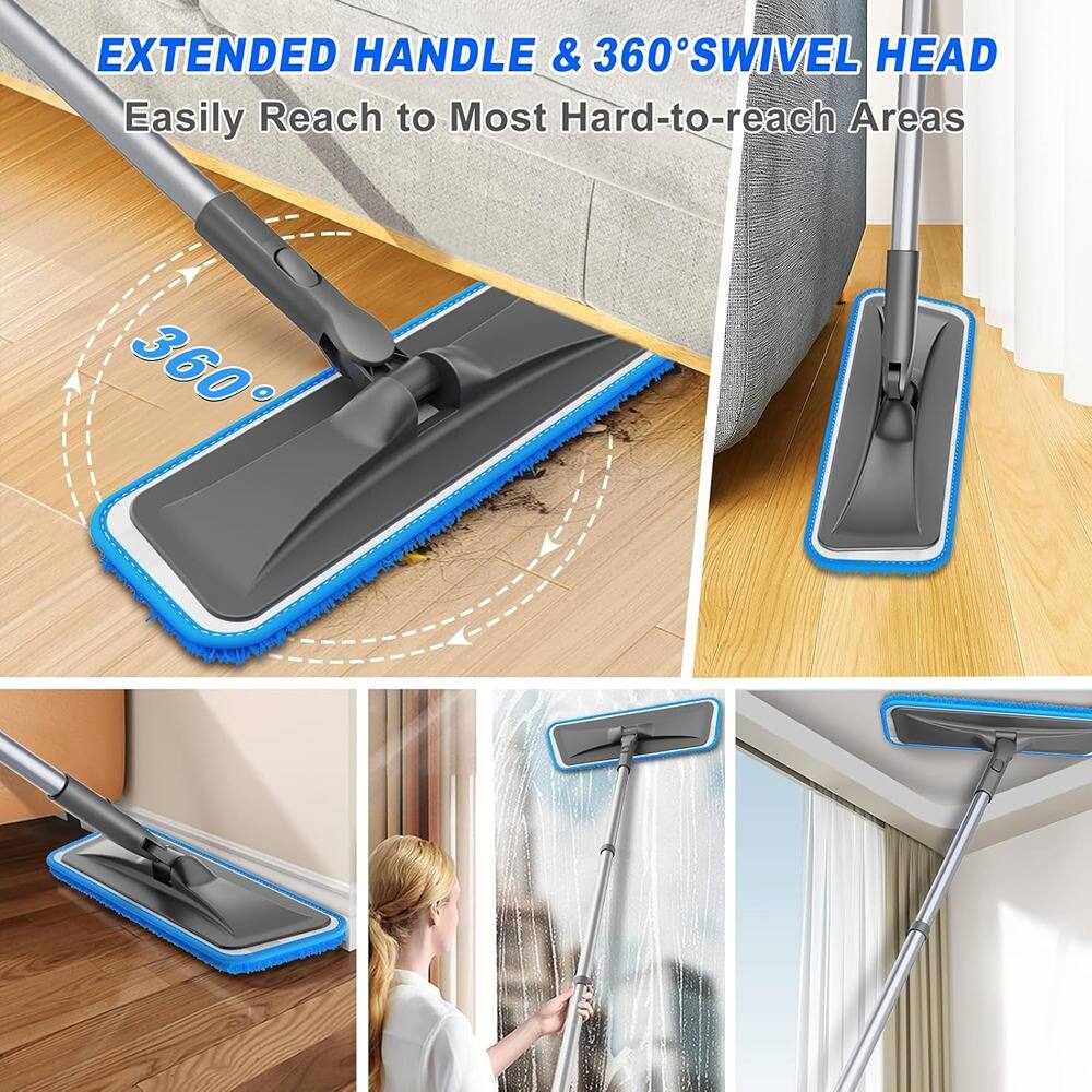 EXTENDED HANDLE & 360° SWIVEL HEAD  
Easily Reach to Most Hard-to-reach Areas  
360°