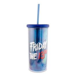 Silver Buffalo - Friday The 13th Jason Carnival Cup With Lid and Straw | Holds 20 Ounces - Blue