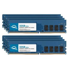 OWC - 256GB (8x32GB) DDR4 3200MHz PC4-25600 CL22 2RX8 ECC Unbuffered UDIMM 1.2V 288-pin Workstation Server Memory RAM - Black Chips