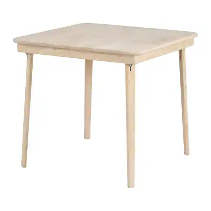 Front. Stakmore - Stakmore Classic Straight Edge Solid Wood Folding Card Table, Unfinished Frame - Unfinished.