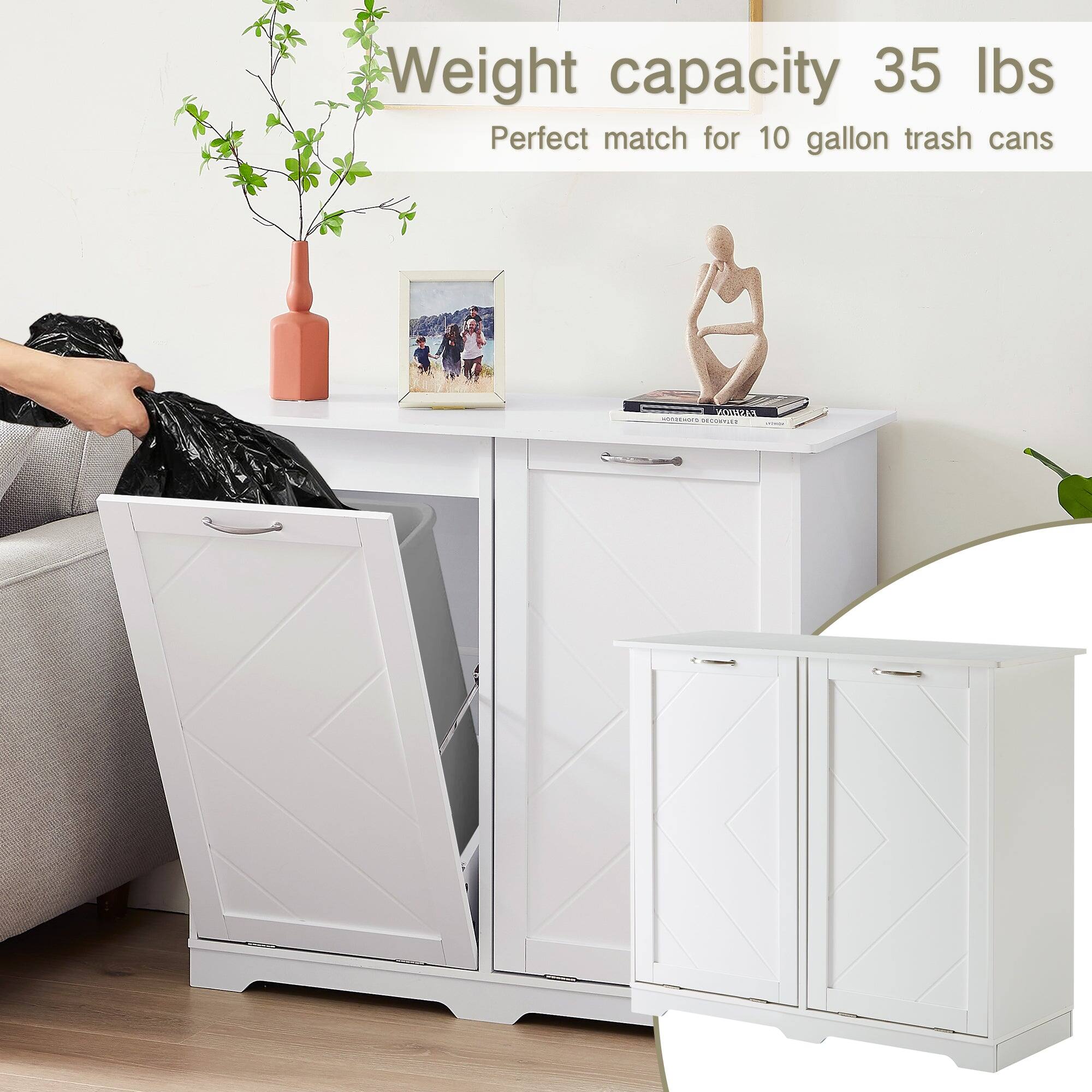 Weight capacity 35 lbs  
Perfect match for 10 gallon trash cans