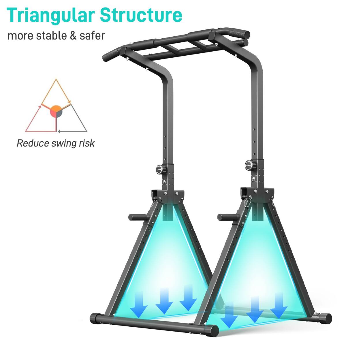 Triangular Structure  
more stable & safer  
Reduce swing risk