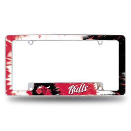 Rico Industries - Chicago Bulls Chrome Metal License Plate Frame with Bold Tie Dye Design - Multi