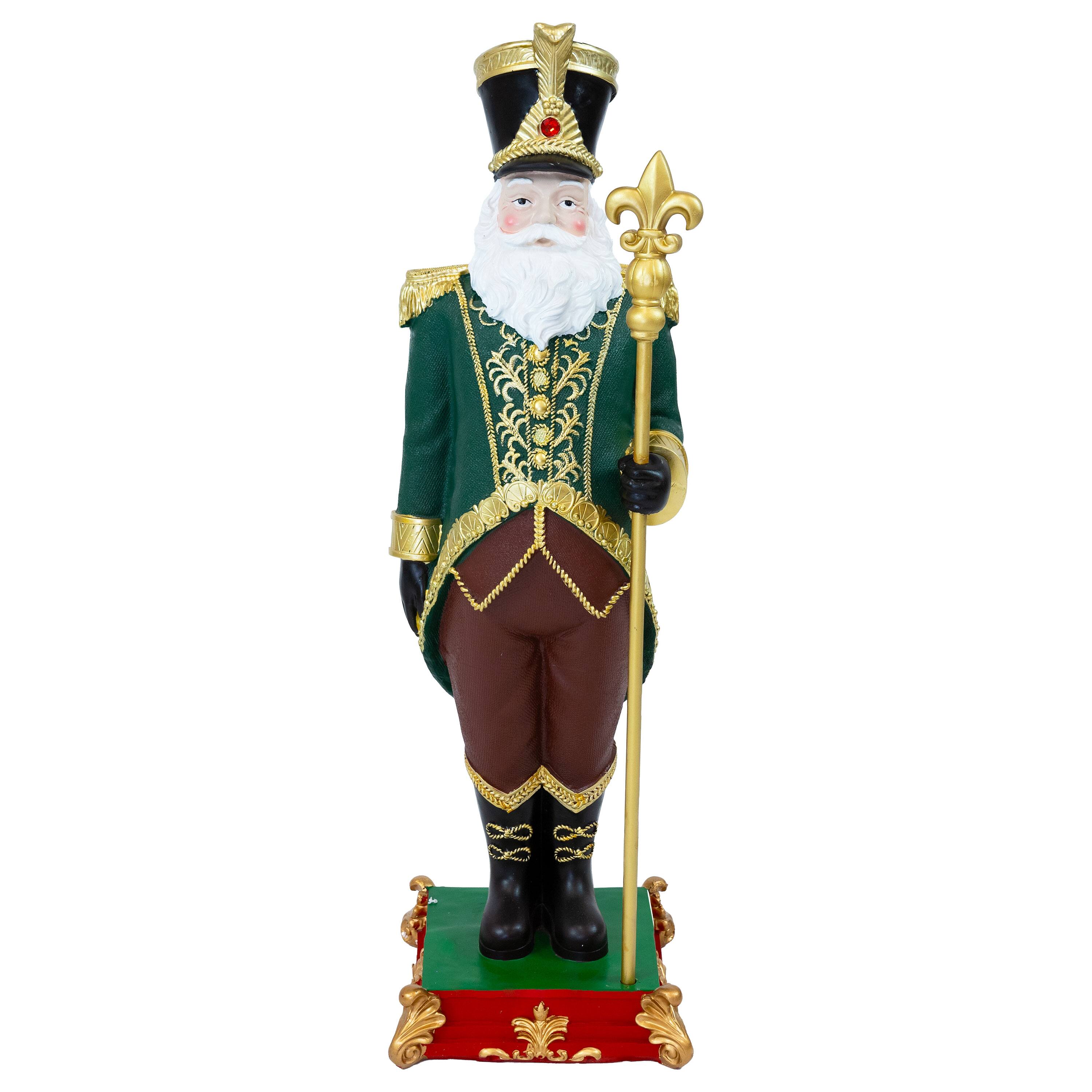 Front. Sunnydaze - Guardian of the North Christmas Statue - 37" H - Green.