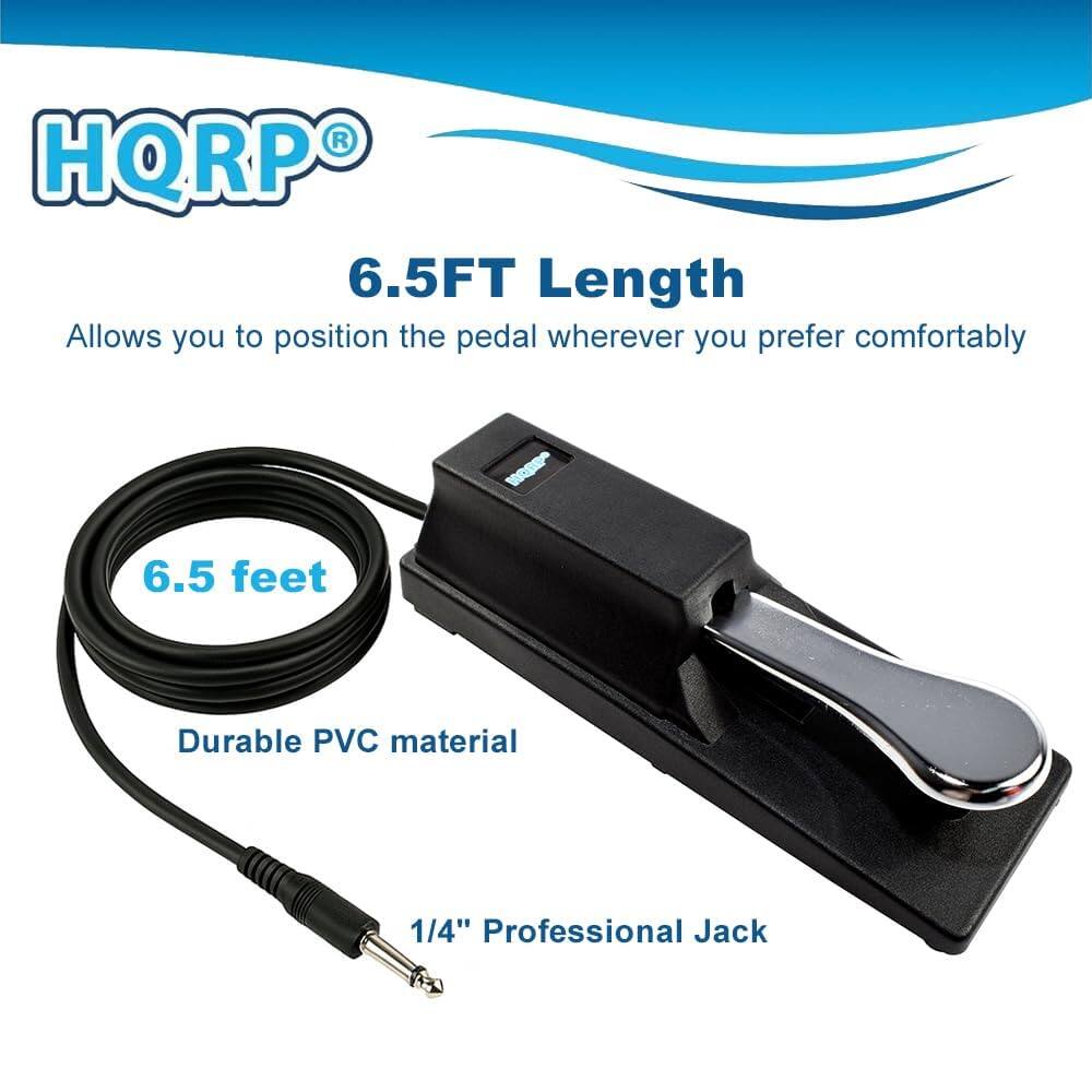 HQRP 6.5FT Length Allows you to position the pedal wherever you prefer comfortably  
6.5 feet  
Durable PVC material  
1/4" Professional Jack