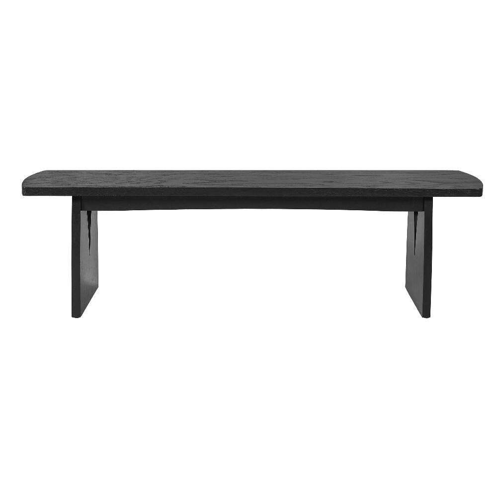 Alt View 2. Ropilly - Ropilly Black Modern Dining Bench Long Entryway Bench Acacia Legs High Capacity for Kitchen Living Room - Black.