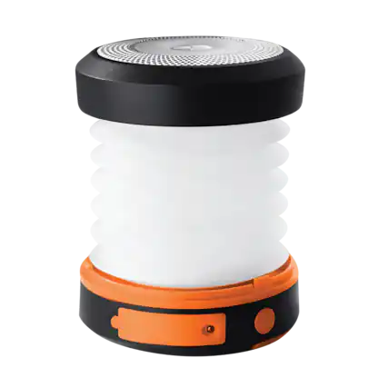 Front. ToughTested - ToughTested Solar Camping Lantern & Phone Charger, USB-C Rechargeable LED Lantern with Flashlight, 65 Lumens - Black.