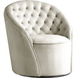 Meridian Furniture - Alessio Cream Velvet Accent Chair - Beige
