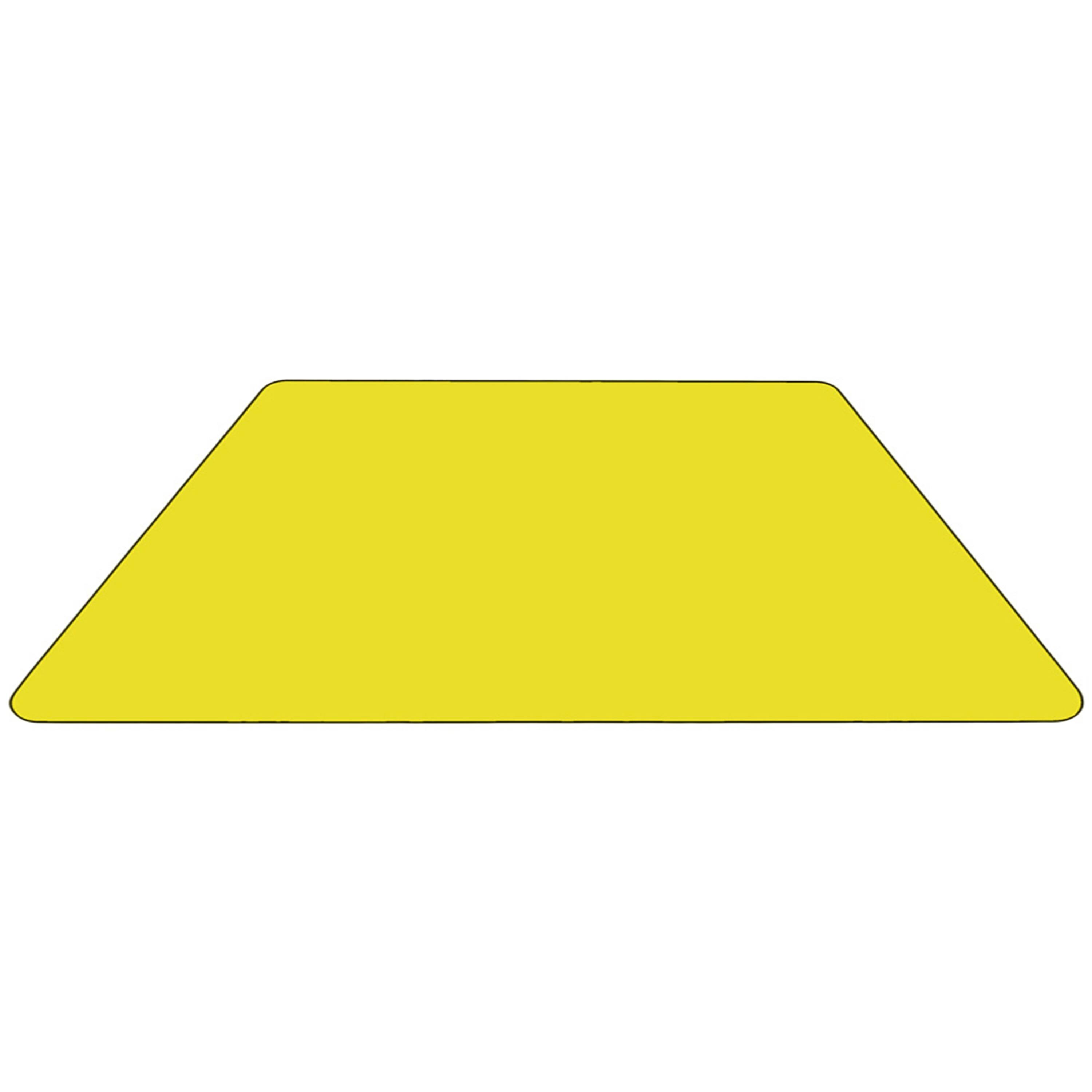 Alt View 3. Emma + Oliver - 29x57 Trapezoid Laminate Adjustable Activity Table - Yellow.