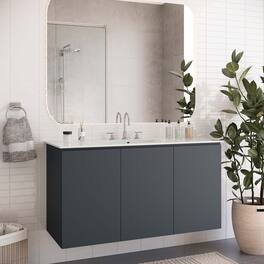 Modway - Bryn Wall-Mount Bathroom Vanity Basin Included - Gray White