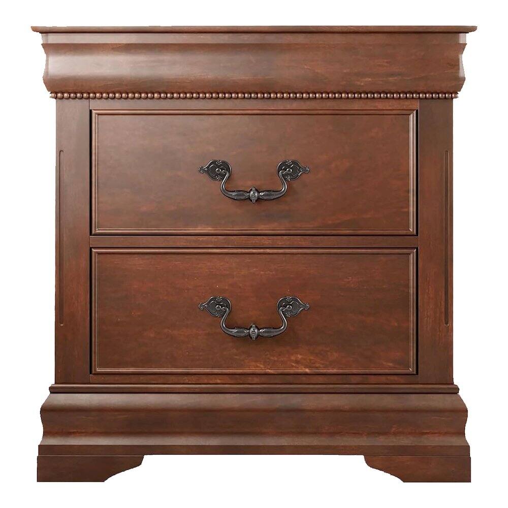 Alt View 1. Furniture of America - Mandura Cherry Traditional 2-drawer Nightstand - Brown.