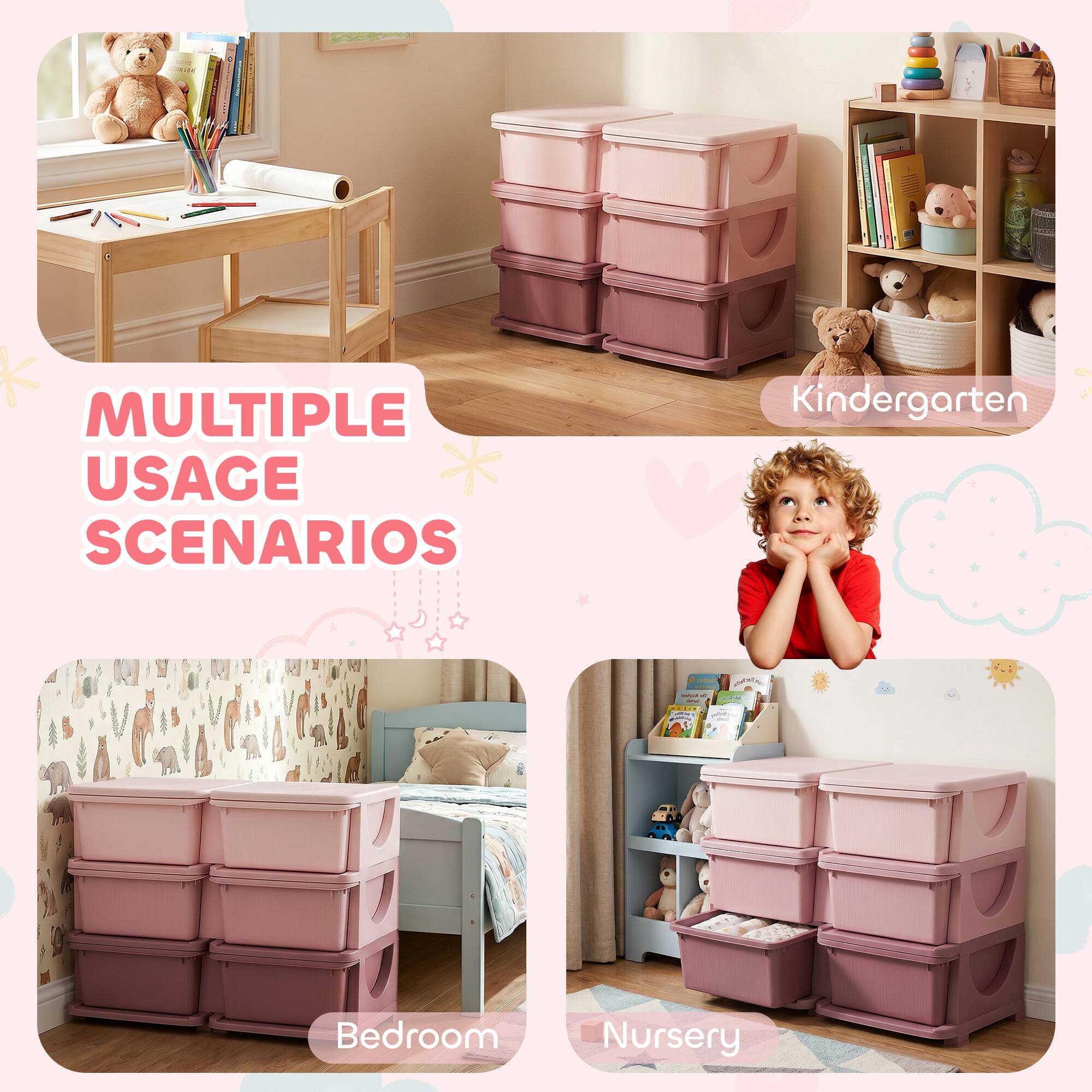 MULTIPLE USAGE SCENARIOS

- Kindergarten
- Bedroom
- Nursery