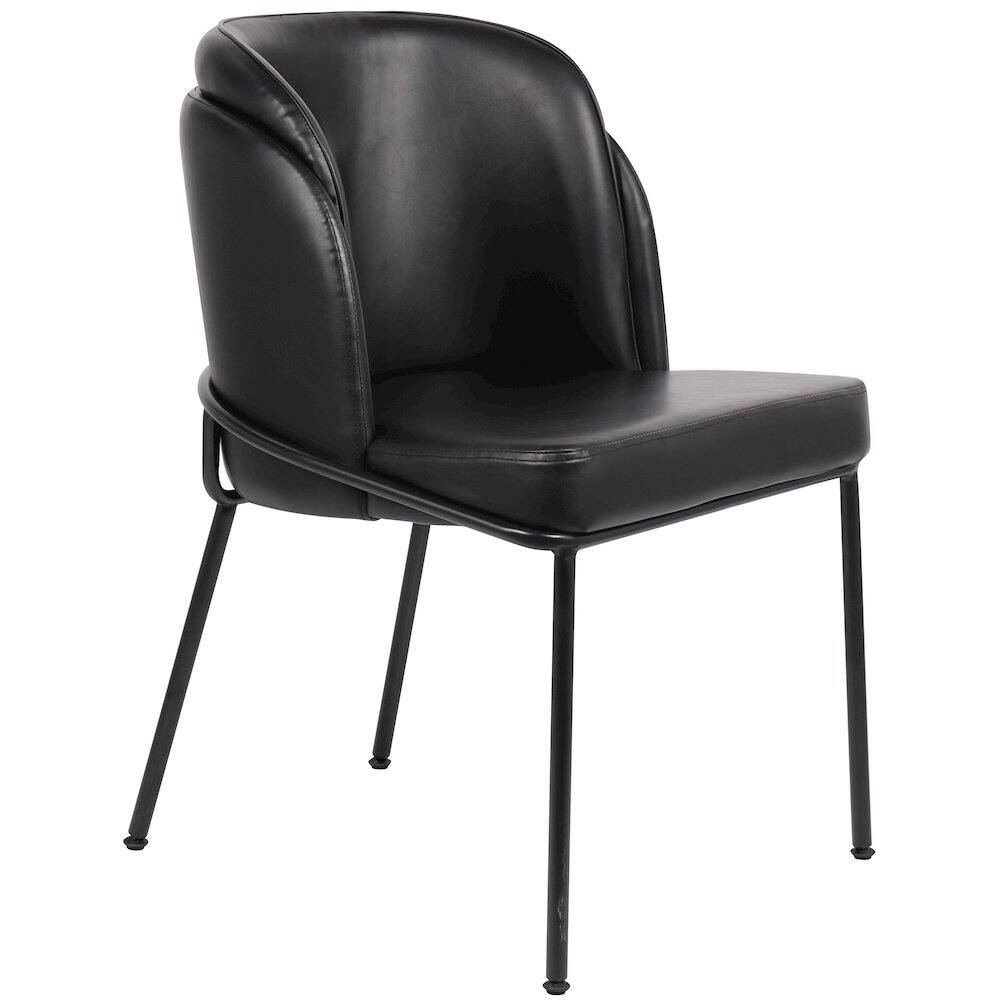 Alt View 4. Meridian Furniture - Jagger Black Vegan Leather Dining Chair, Set of 2 - Black.
