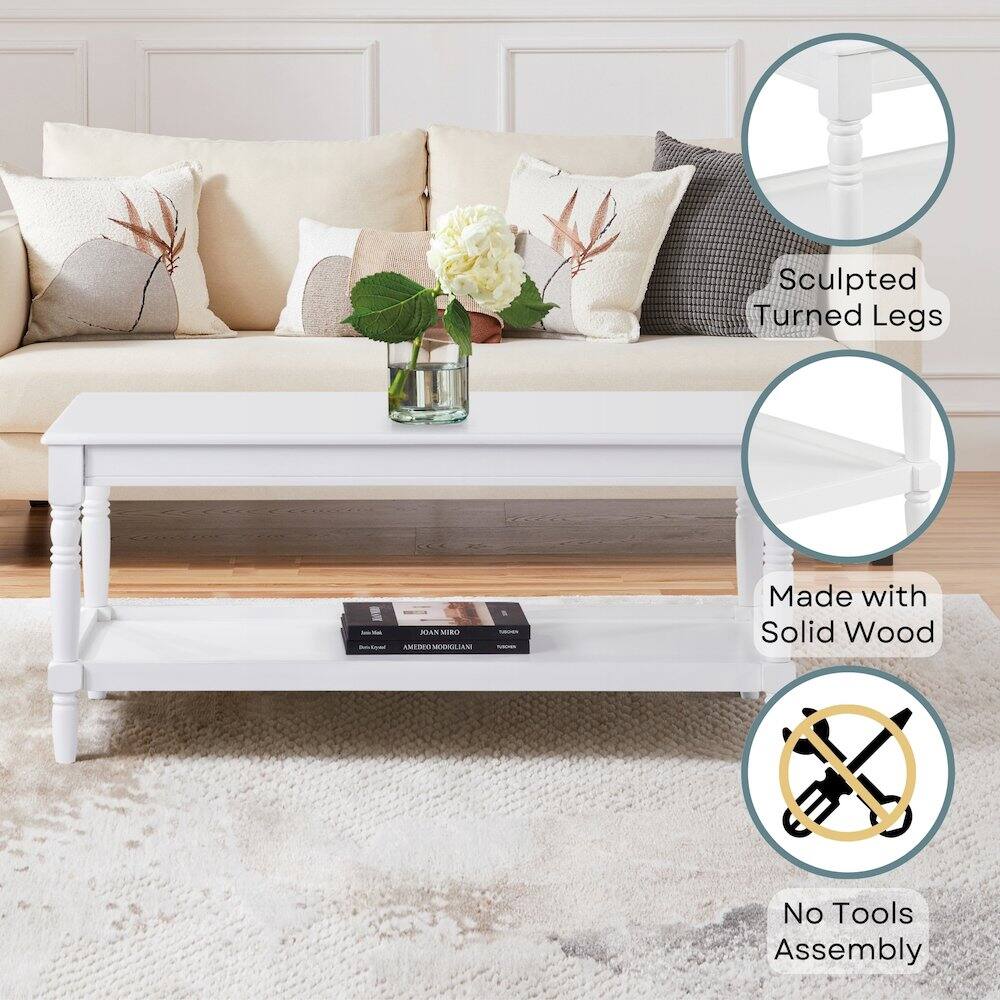 Sculpted Turned Legs  
Made with Solid Wood  
No Tools Assembly