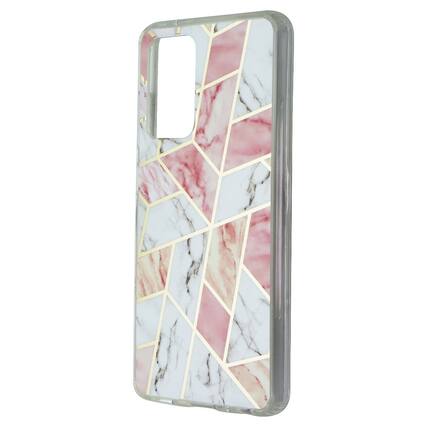 Front. Mybat - MyBat Geometric Case for Samsung Galaxy A52 5G - Pink / White - Multicolor.