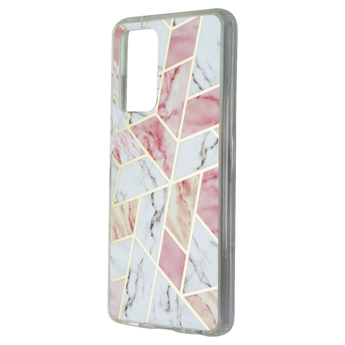 Front. Mybat - MyBat Geometric Case for Samsung Galaxy A52 5G - Pink / White - Multicolor.
